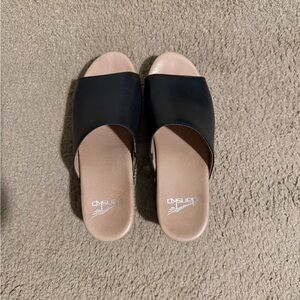 Dansko Black Maci Full Grain Sandal/ Mules: Clogs with Slip-On Design